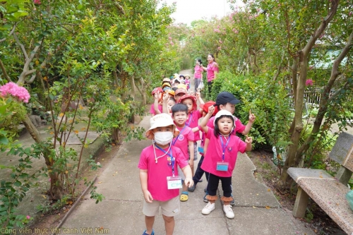 Hơn 100 bạn nhỏ trường mầm non CES tham gia trải nghiệm tại Công viên thực vật cảnh Việt Nam